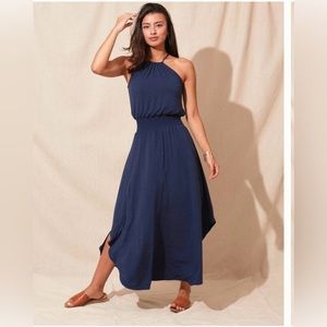 Sivana, Bamboo Halter Dress, Blue. Small.